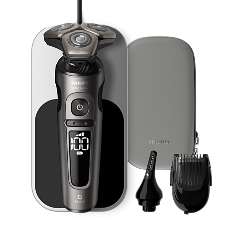 SP9872/22 Shaver S9000 Prestige מכונת גילוח חשמלית לשימוש יבש ורטוב עם SkinIQ