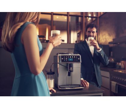 PHILIPS Saeco Xelsis Super Automatic Espresso Machine - LatteDuo Milk  System, 15 Coffee Varieties, 6 User Profiles, Touchscreen, Black &  Titanium