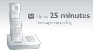 Nachrichten von bis zu 25 Minuten auf Ihrem Anrufbeantworter