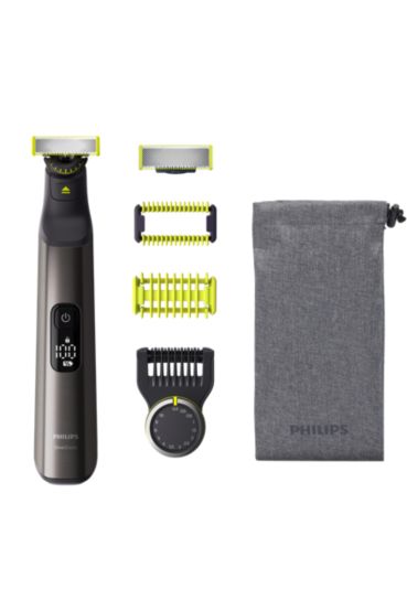  Philips Norelco OneBlade 360 - Maquinilla de afeitar eléctrica  híbrida y recortadora de barba para hombres con peine de rastrojos 5 en 1 y  kit de recortadora de vello corporal, QP2834/70 