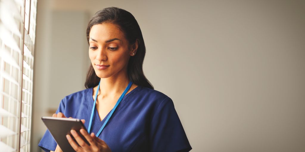 Lady using a tablet