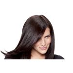 Cabello liso y brillante de forma sencilla