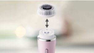 Click-on brush head; easy to put on and take off