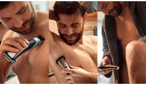 Dedikerede trimmer- og shaverhoveder i et integreret design