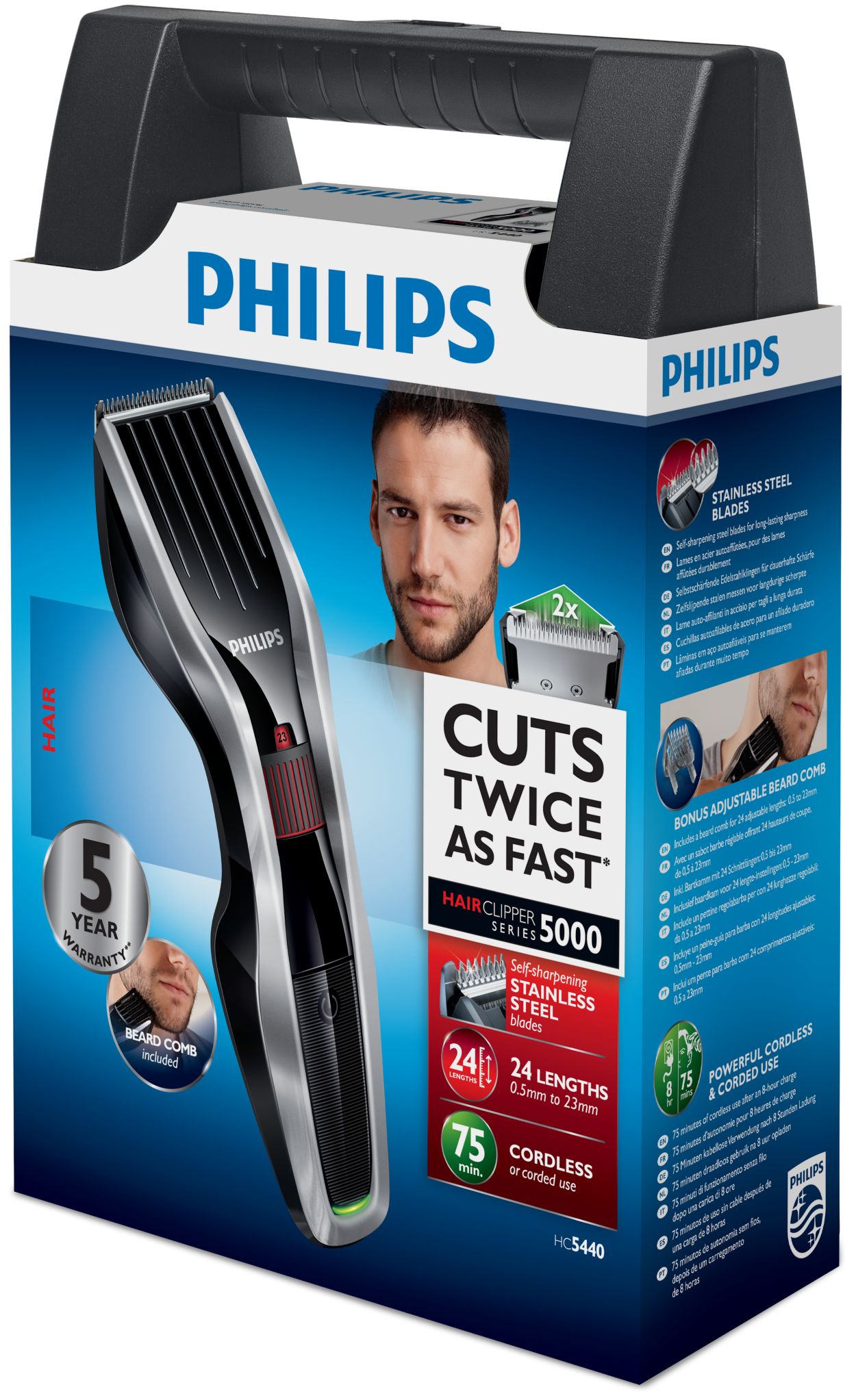 Maquina Corta Pelo Cabello Philips Hair Clipper + Peine Febo - FEBO