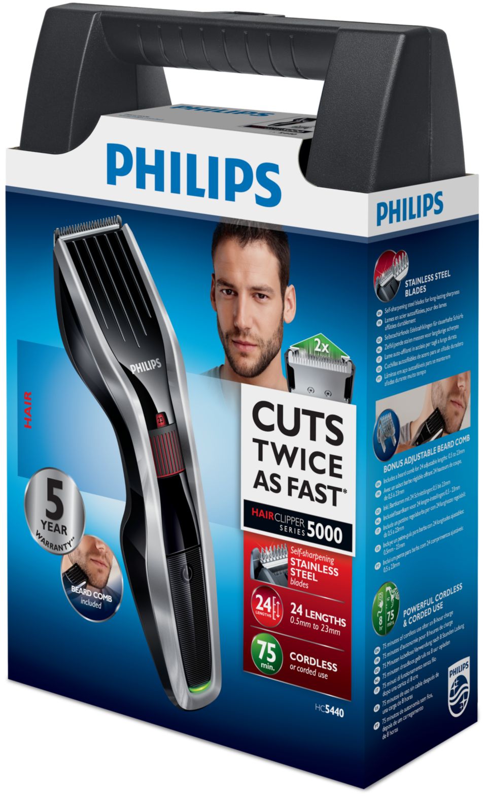 Philips Hair Clipper Serie 5000, Máquina para Cortar el Pelo con