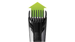 Includes adjustable comb, trims hair from 1/8"- 7/16"