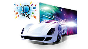 Aktīvā 3D Max tehnoloģija Full HD 3D baudījuma nodrošināšanai