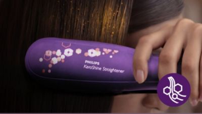 Keratin ceramic plates for smooth gliding and shiny hair