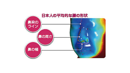 日本人の3Dスキャンデータを収集し、顔面形状を分析