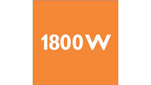 Motor 1800 Watt yang menghasilkan daya isap maks. 340 Watt