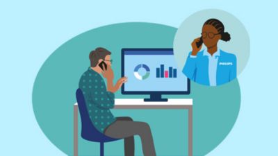 Provider talking with customer service agent illustration