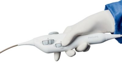 Philips VeriSight ICE catheter held in hand for medical use