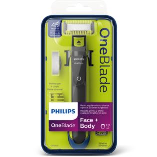 Philips OneBlade Face and body shaver and trimmer with 4 accessories