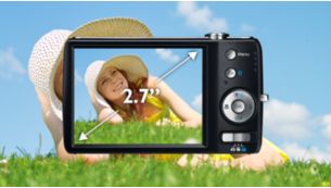 Pantalla LCD color 6,85 cm (2.7") para disfrutar buenas imágenes y videos