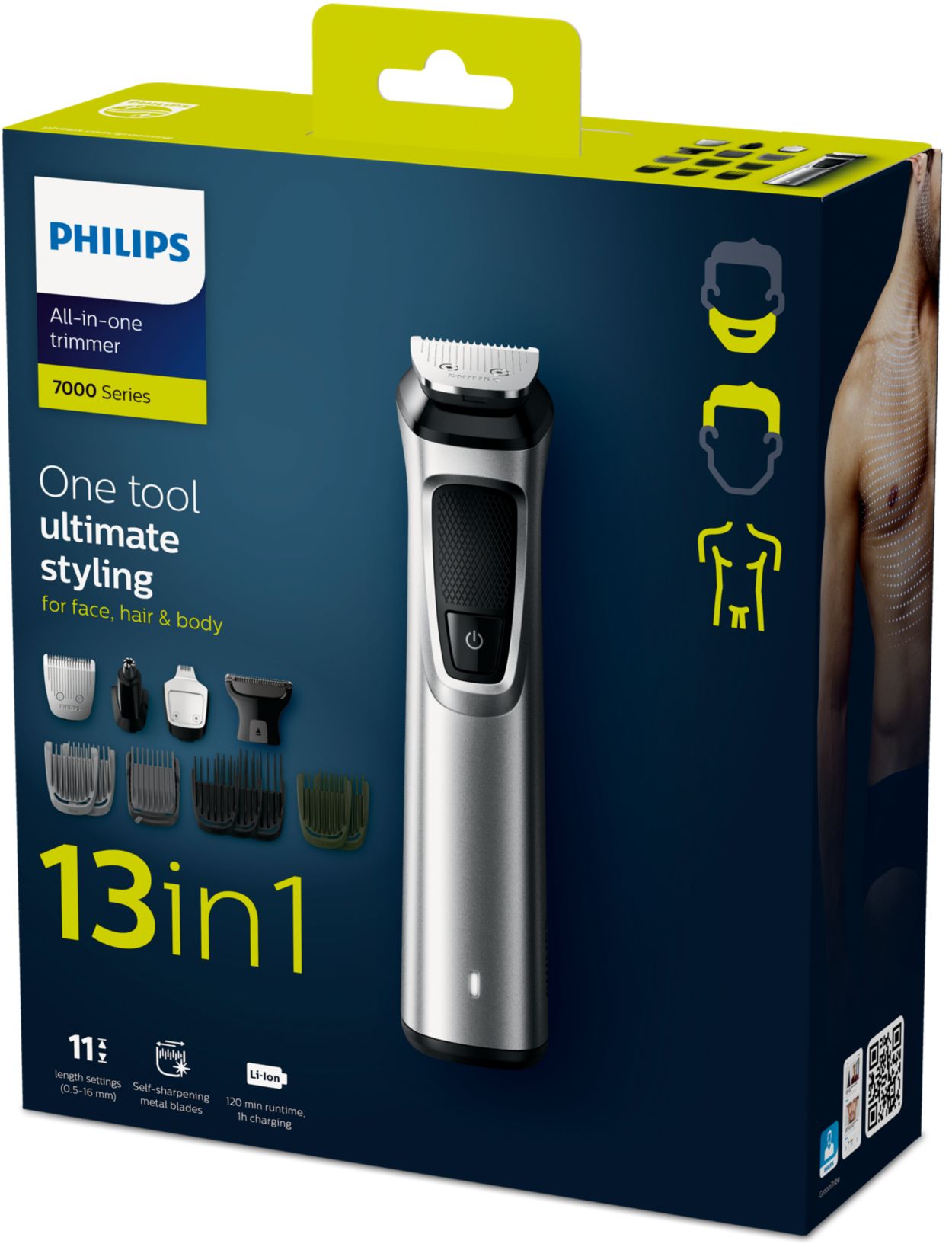 Philips MG7735/15 Grooming Kit serie 7000 - 12 in1 Tagliacapelli,  Regolabarba uomo, Rifinitore Corpo/Naso/Orecchie