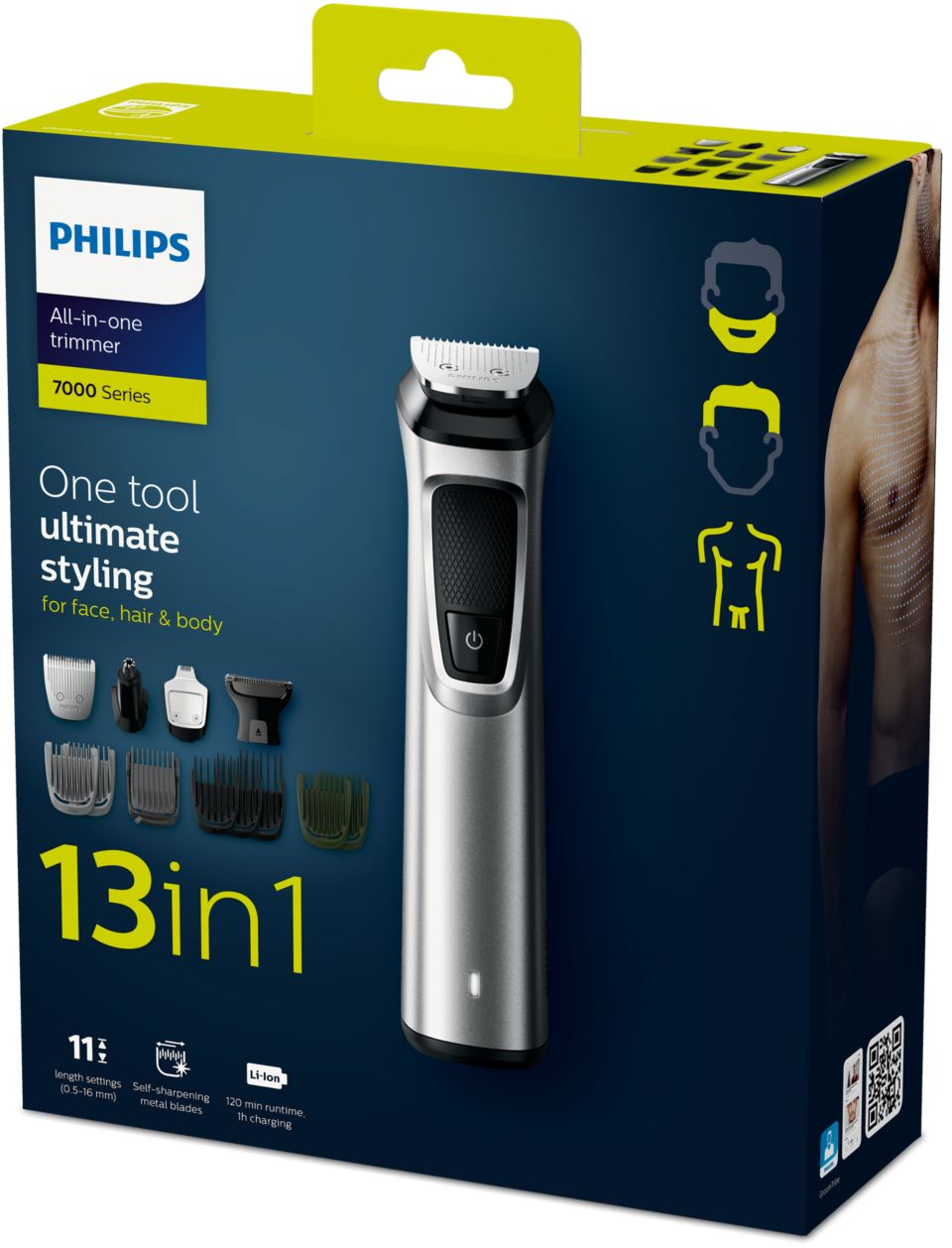 CORTA PELO MULTIGROOM PHILIPS SERIES 7000 13 EN 1 DUALCUT ALL-IN