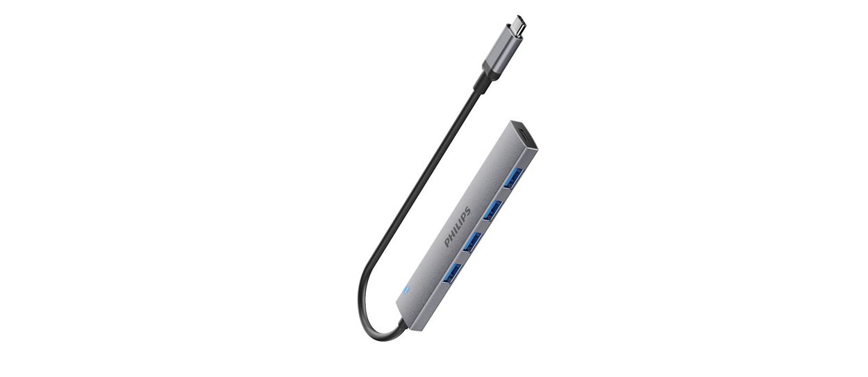 USB-C 插座集线器扩展到 5 端口迷你集线器。