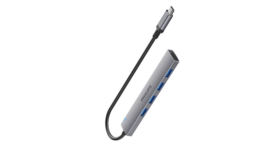 USB-C 插座集线器扩展到 5 端口迷你集线器。