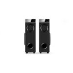 Multimedia tower speakers with microphone
