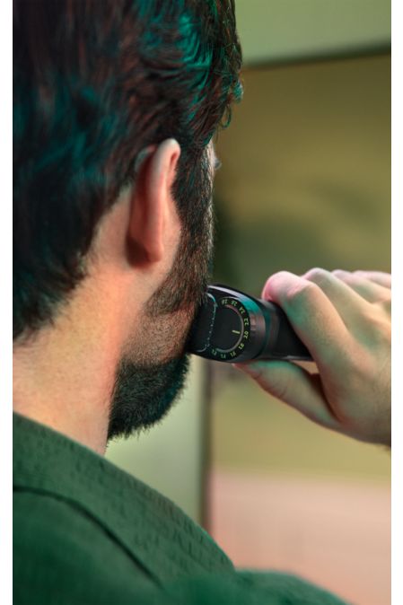 Man shaving his face