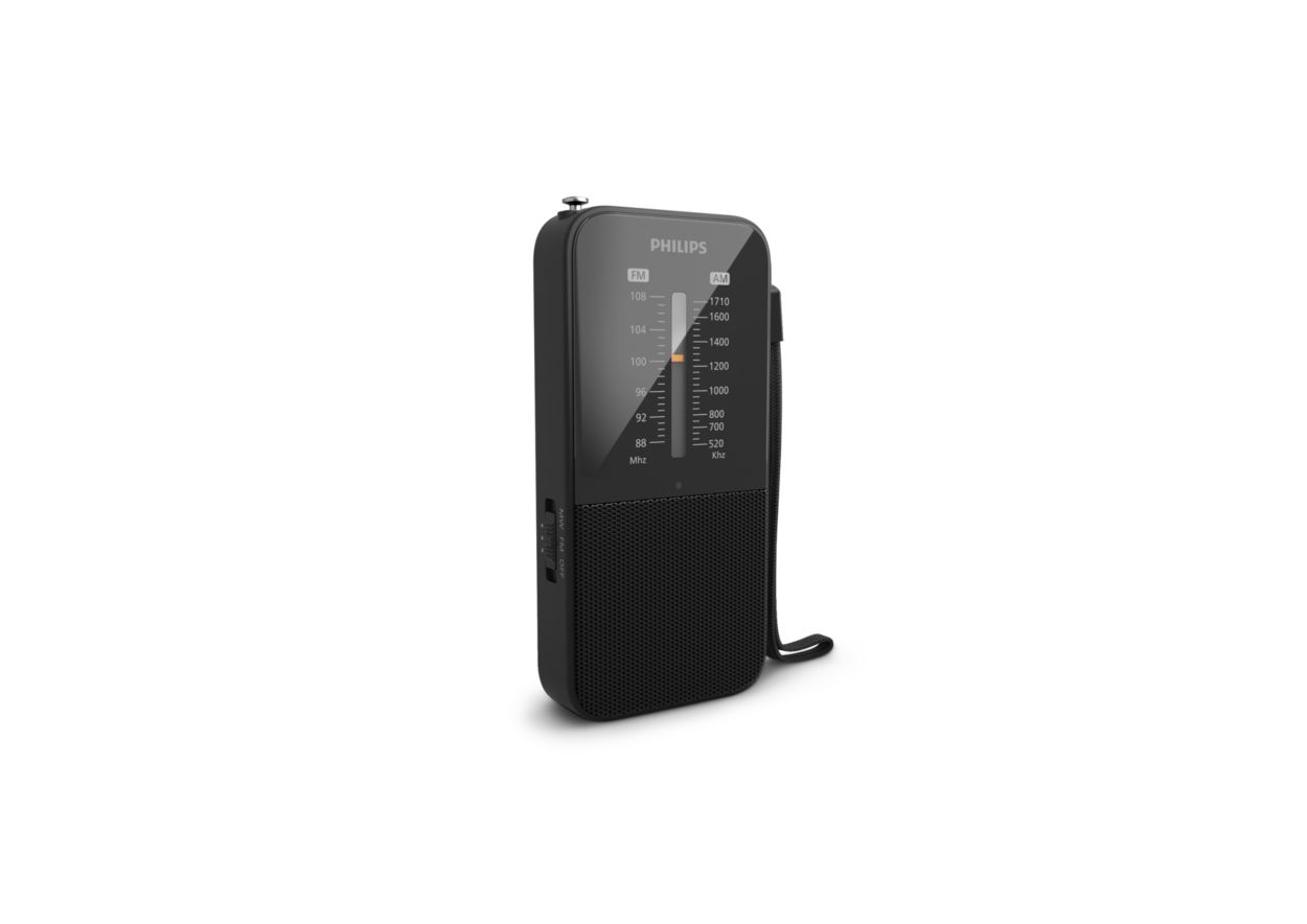 Radio Portable Philips TAR1509 - FM/MW, Antenne Télescopique, Alimentation Piles AAA, Prise Casque