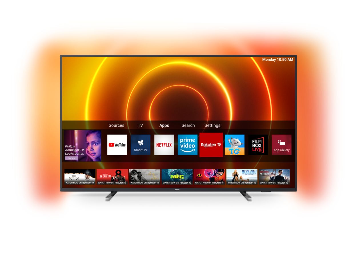 Philips 55PUS8057/12 TV LED Android TV UHD 55 4K con Ambilight de 3 Lados,  Pixel Precise Ultra HD, Dolby Vision, 2022 : : Electrónica