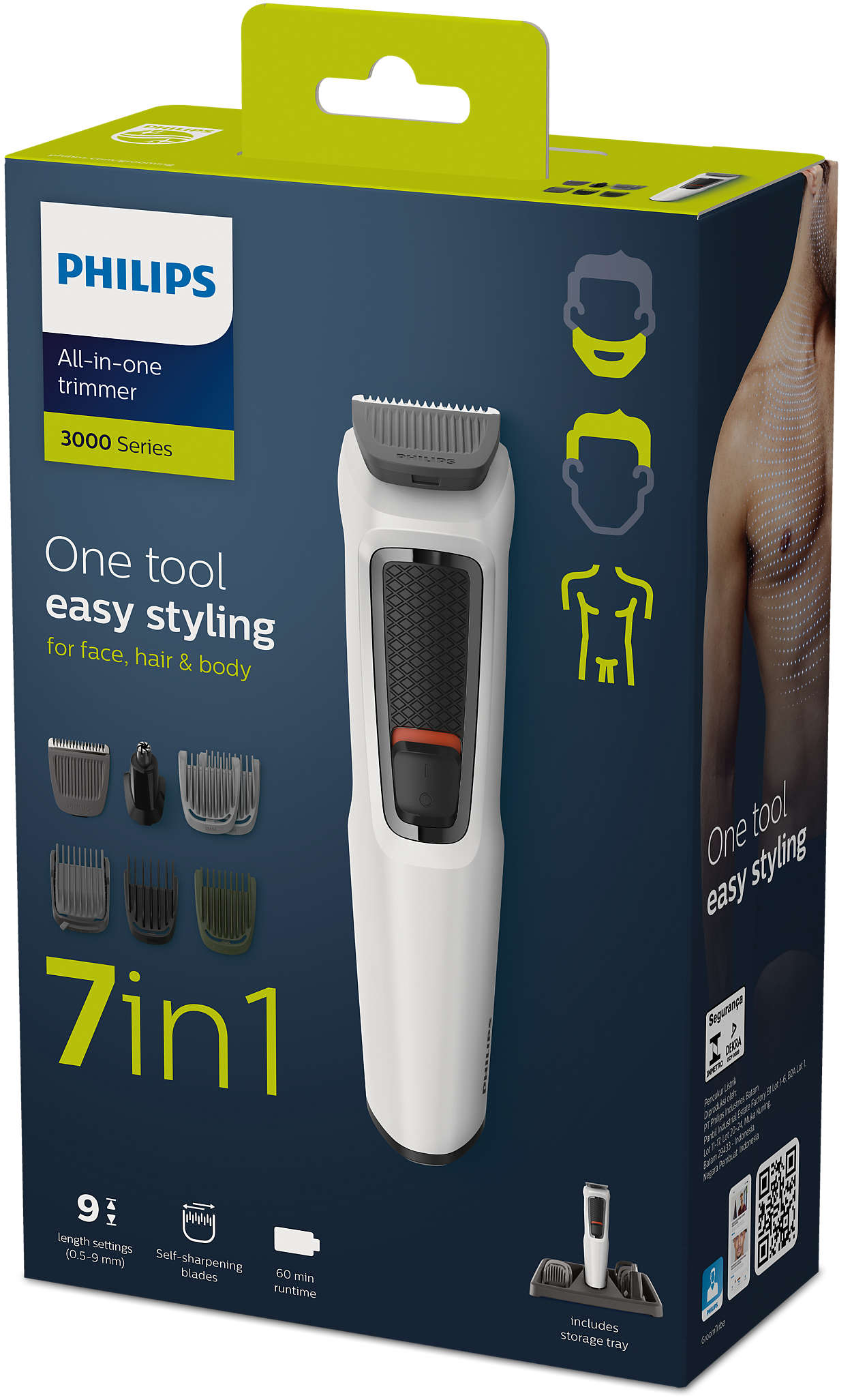 Multigroom series 3000 7-in-1, Face, Hair and Body MG3721/77 | Philips