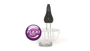 FlexiMix function enables the beaters to reach all corners