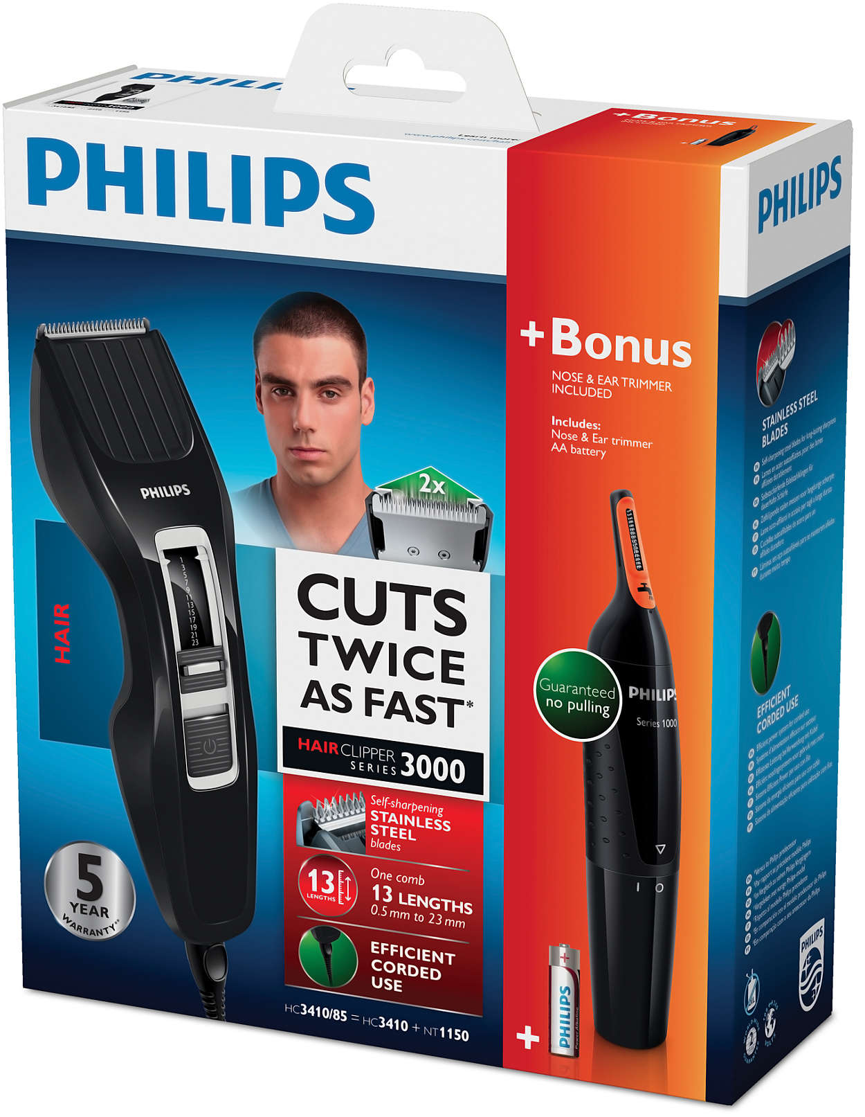 series 3000 Hair clipper HC3410/85 | Philips