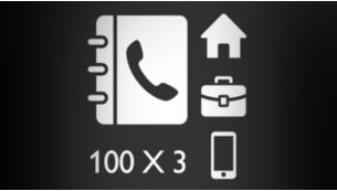 Three-field entries for assigning 3 numbers to one contact