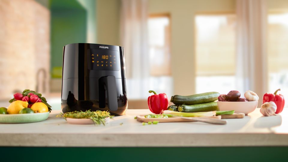 Freidora de aire  Philips AirFryer HD9200/90, Freidora aire, Baja en  grasa, Tecnología Air Rapid, 1400 W, Negro