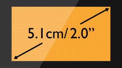 Μεγάλη οθόνη dot-matrix 5,1 εκ. (2")