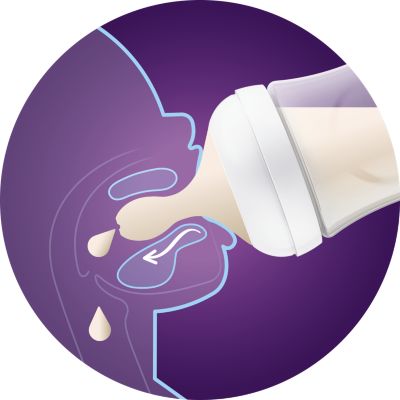 Teat releases milk when baby actively drinks