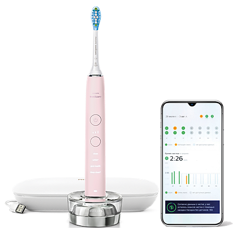 HX9911/53 Philips Sonicare DiamondClean 9000 Sonic electric toothbrush with accessories - pink
