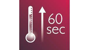 Calentamiento rápido: lista para usar en 60 segundos