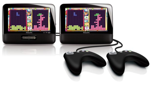 Dual screen portable DVD player