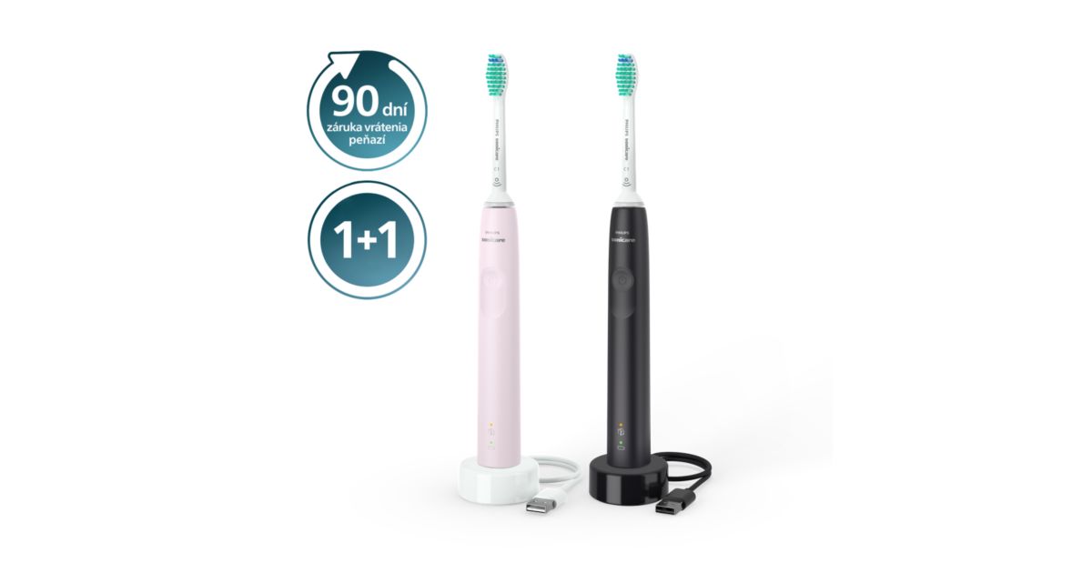 Philips Sonicare 3100 series Základný model sonickej zubnej kefky (1+1) HX3675/15 - hlavný produktový obrázok Philips