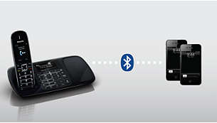 Ansluter två mobiltelefoner till din hemtelefon via Bluetooth