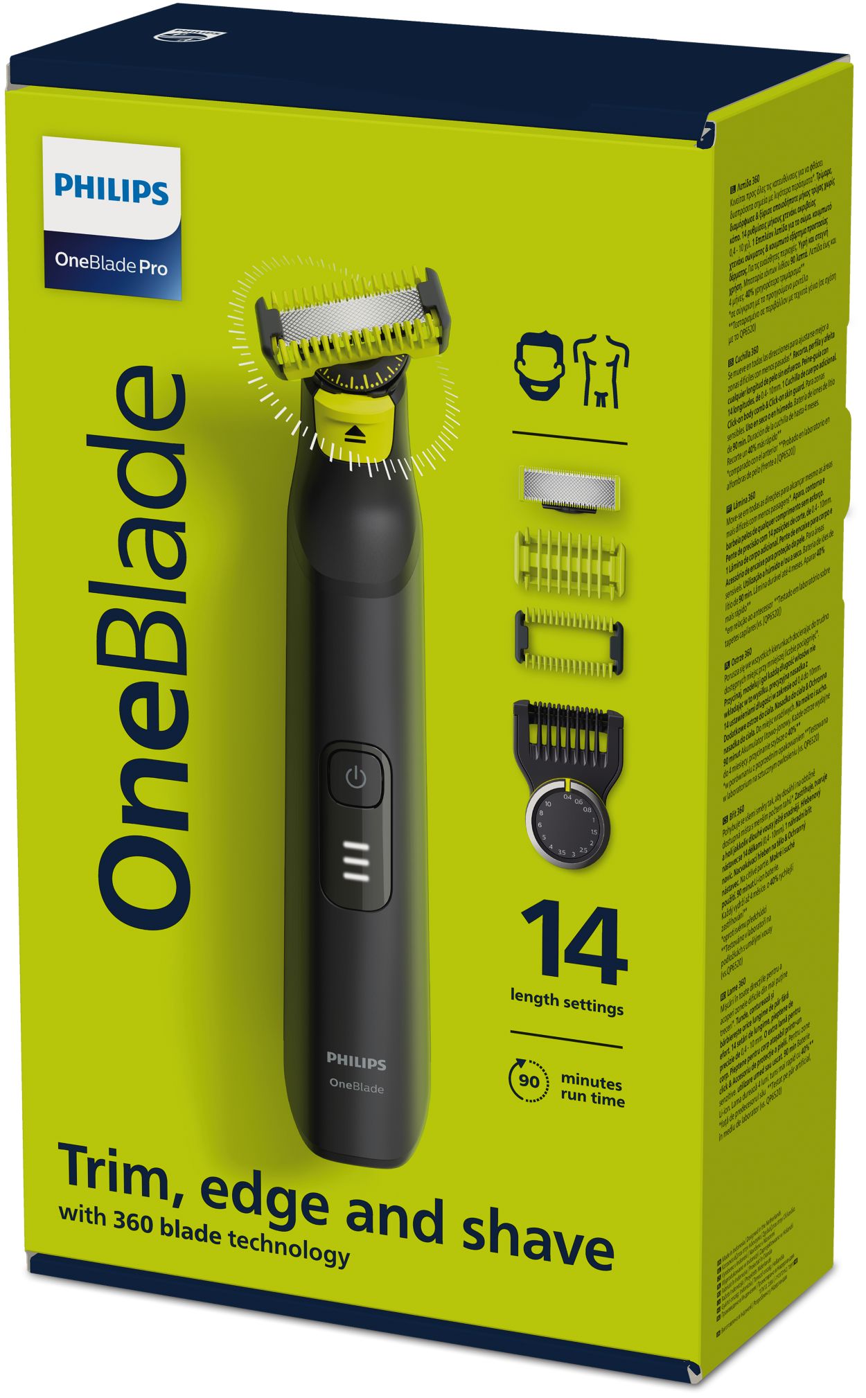 OneBlade Pro 360 Rechargeable shaver and trimmer with accessories QP6541/15