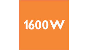El motor de 1600 W genera una potencia máxima de succión de 300 W
