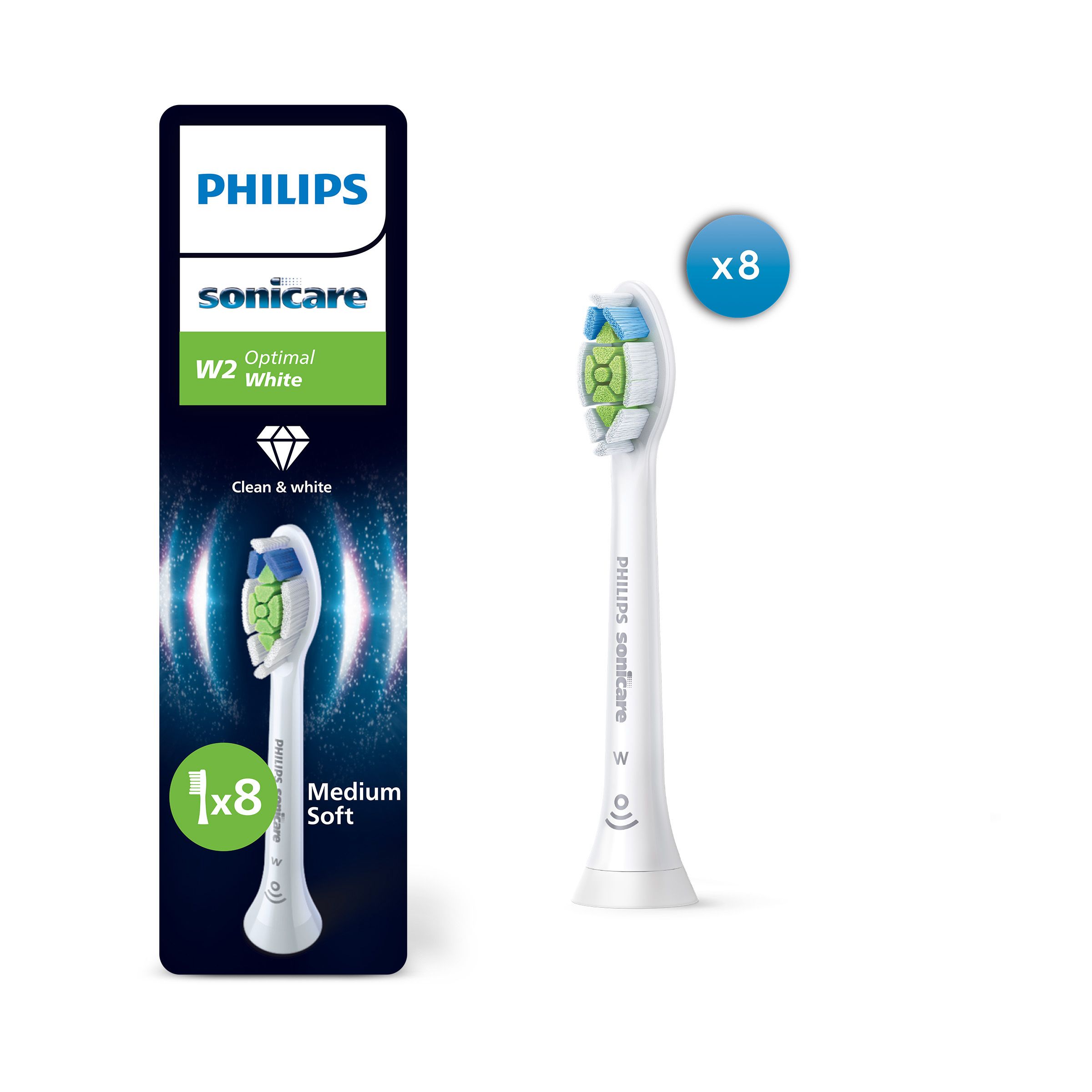 Sonicare Philips Optimal White - Balení 8 ks Hlavic Kartáčku - HX6068/87