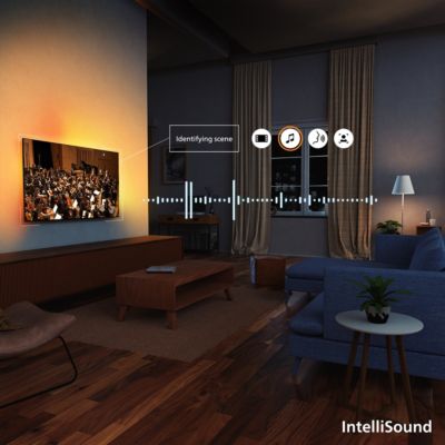 Nech sledujete čokoľvek, perfektný zvuk televízora. IntelliSound Engine