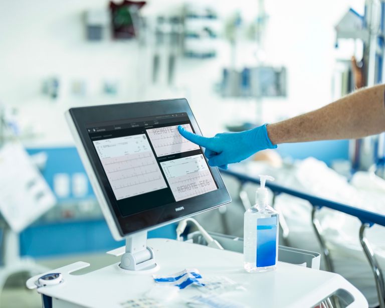 Remote ecg being used