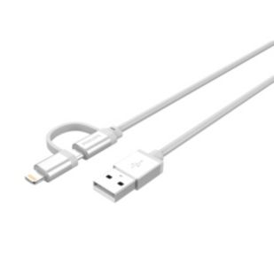 2-in-1 cable: Lightning, USB-C