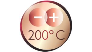 Topptemperatur på 200 °C for perfekte stylingresultater