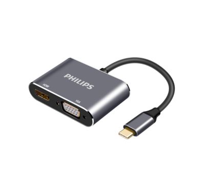 Адаптер USB-C–HDMI та VGA преміум-класу