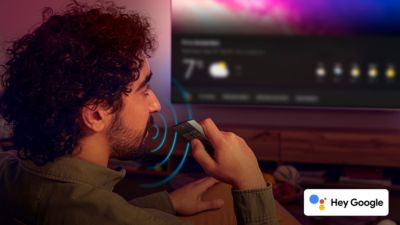 Google アシスタントに話してテレビを操作。