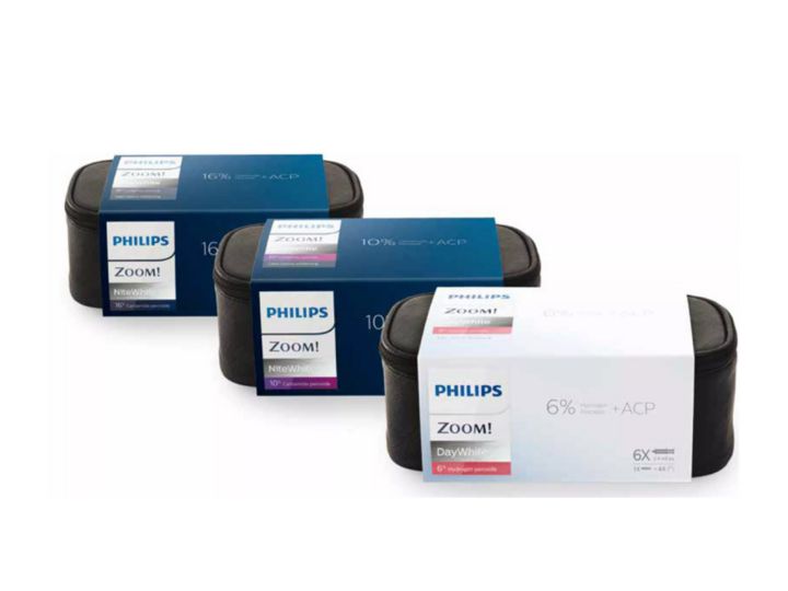 Six formulations de blanchiment à domicile Philips Zoom!