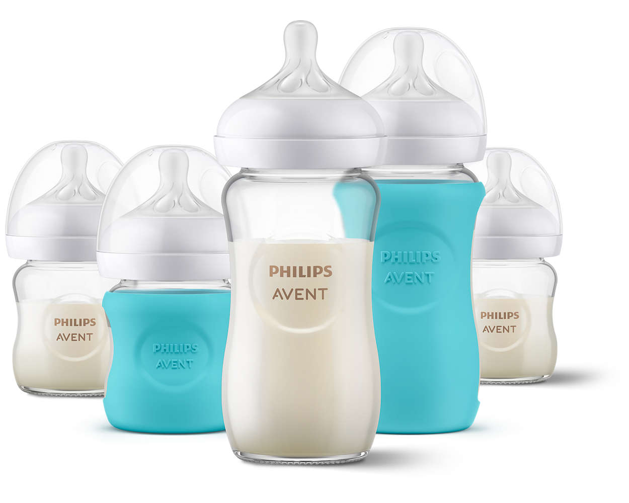 Philips AVENT Glass Natural Bottle with Natural Response Nipple SCD858/01 Baby Gift Set 